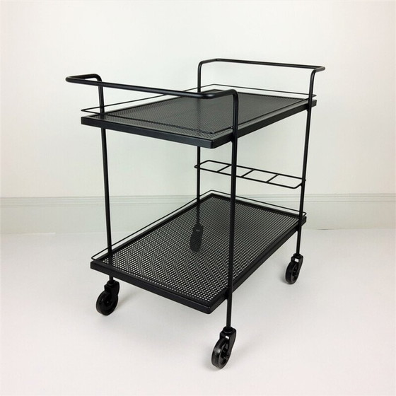 Image 1 of Vintage serveertafel van metaal, ijzer en rubber door Mathieu Matégot, 1950