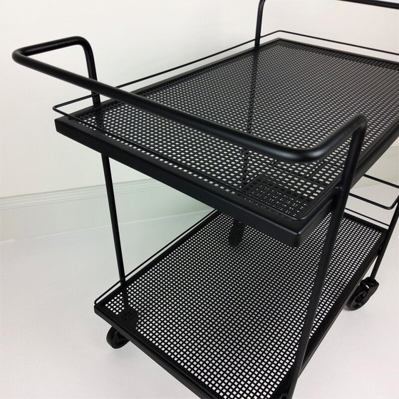 Image 1 of Vintage serveertafel van metaal, ijzer en rubber door Mathieu Matégot, 1950