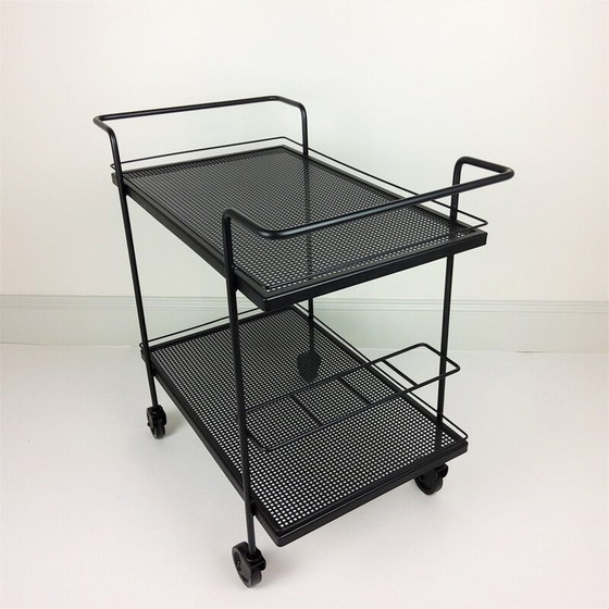 Image 1 of Vintage serveertafel van metaal, ijzer en rubber door Mathieu Matégot, 1950