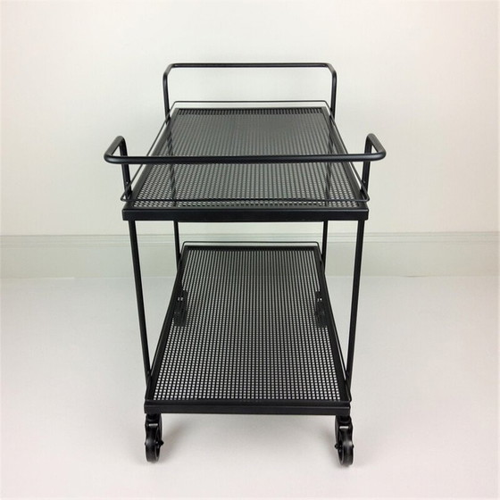 Image 1 of Vintage serveertafel van metaal, ijzer en rubber door Mathieu Matégot, 1950