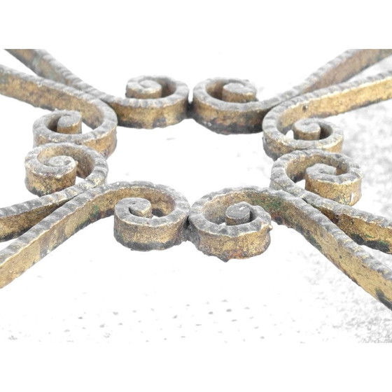 Image 1 of Vintage smeedijzeren schaak salontafel set door Luigi Colli, Italië 1940