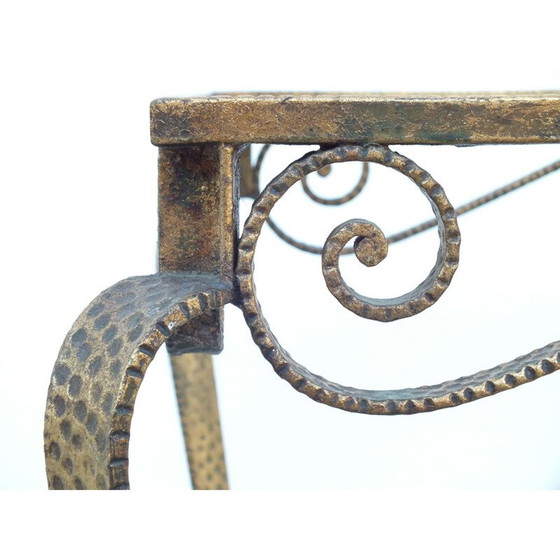 Image 1 of Vintage smeedijzeren schaak salontafel set door Luigi Colli, Italië 1940