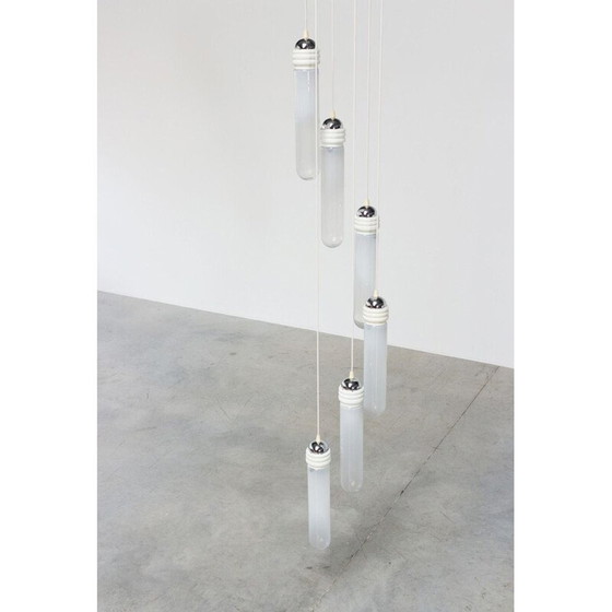 Image 1 of Vintage "Torpedo" kroonluchter in Murano glas van Mazzega, 1970