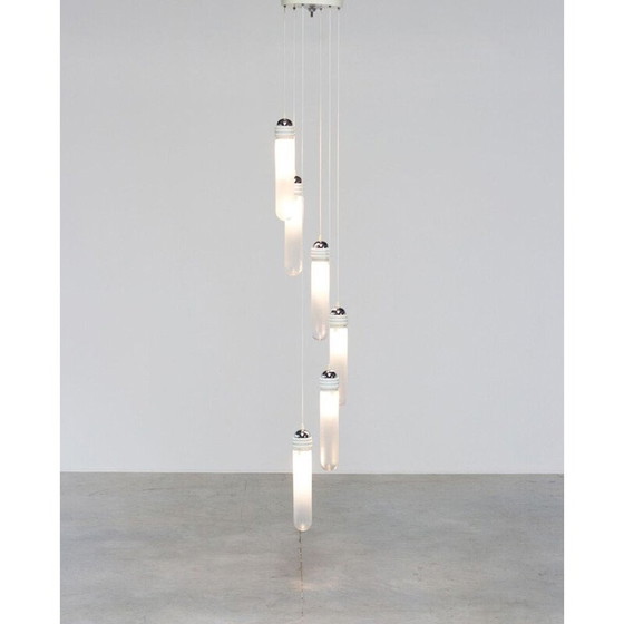 Image 1 of Vintage "Torpedo" kroonluchter in Murano glas van Mazzega, 1970