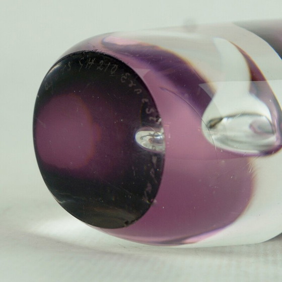 Image 1 of Scandinavische vintage paarse amethist Sommerso vaas van Ernest Gordon voor Afors, Zweden 1960