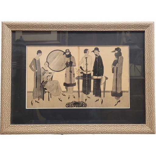 Vintage schilderij "Roaring Twenties", Frankrijk 1920