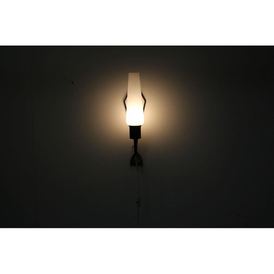 Image 1 of Vintage wandlamp van metaal en glas voor Instala Děčín, Tsjecho-Slowakije 1970