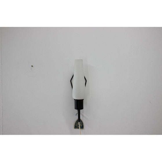 Image 1 of Vintage wandlamp van metaal en glas voor Instala Děčín, Tsjecho-Slowakije 1970