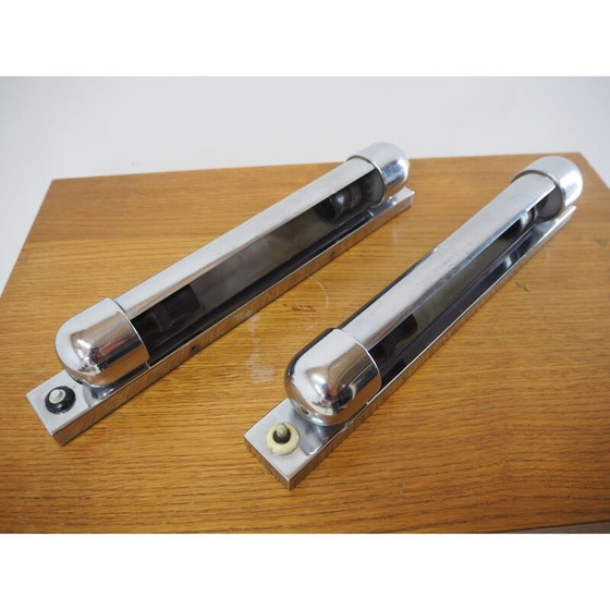 Image 1 of Paar Bauhaus vintage verchroomde wandlampen, jaren 1930