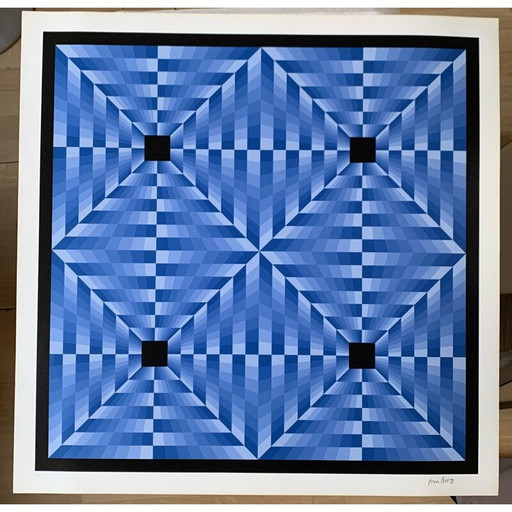 Vintage fotolithografie door Jim Bird, 1972