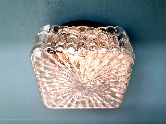 Image 1 of Vintage plafondlamp - Glas - Jaren 60