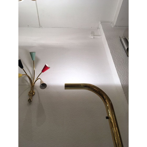 Image 1 of Halogeen vloerlamp in messing, Italië 1980