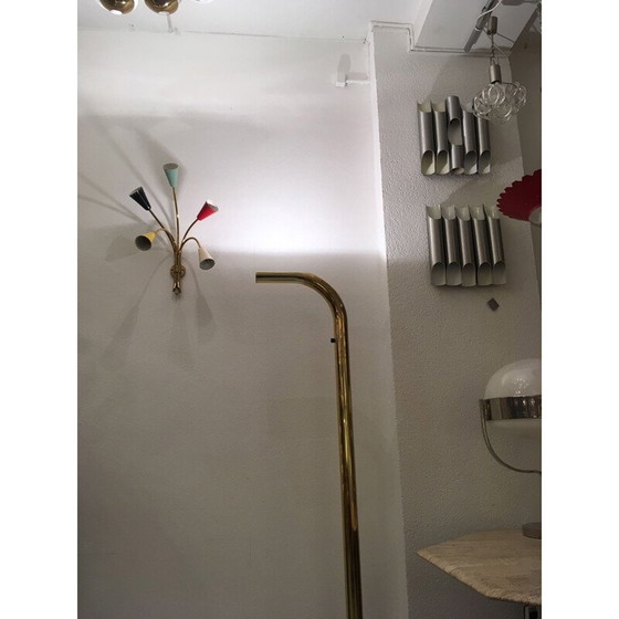 Image 1 of Halogeen vloerlamp in messing, Italië 1980