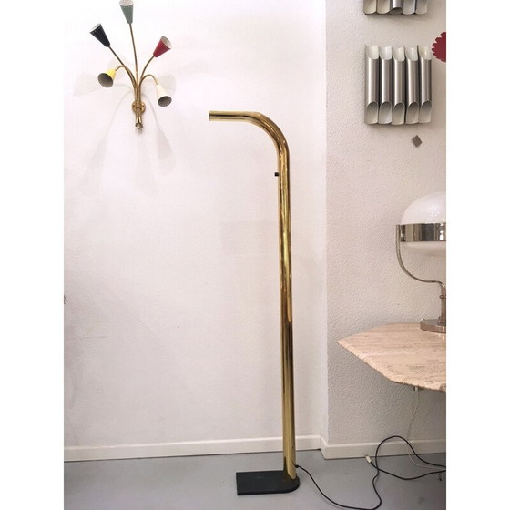 Image 1 of Halogeen vloerlamp in messing, Italië 1980