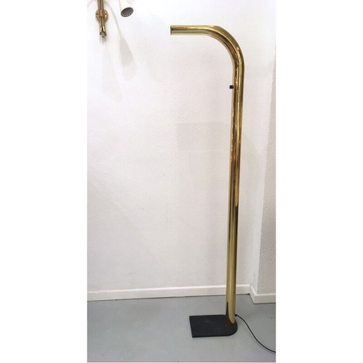 Halogeen vloerlamp in messing, Italië 1980