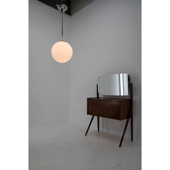 Image 1 of Set van 3 vintage Art Deco hanglampen met opaal glazen kappen