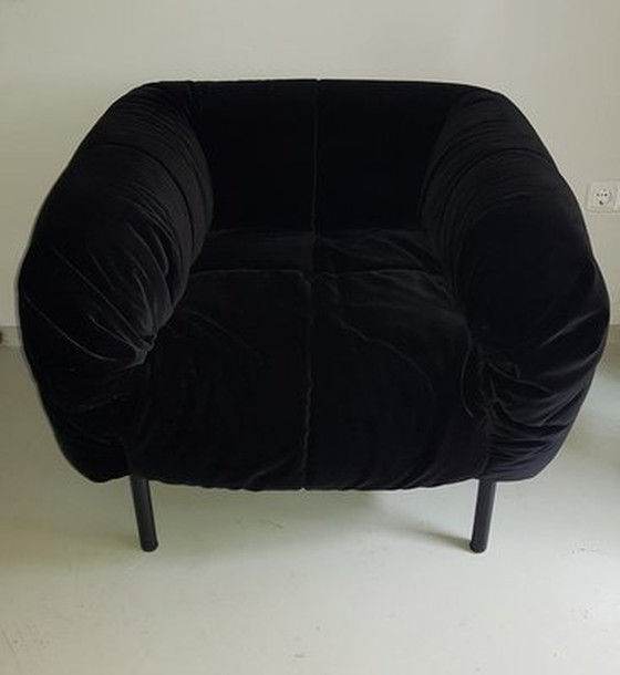 Image 1 of Zwarte fluwelen fauteuil van Cini Boeri voor Arflex, 1972