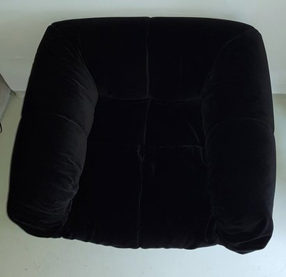 Image 1 of Zwarte fluwelen fauteuil van Cini Boeri voor Arflex, 1972