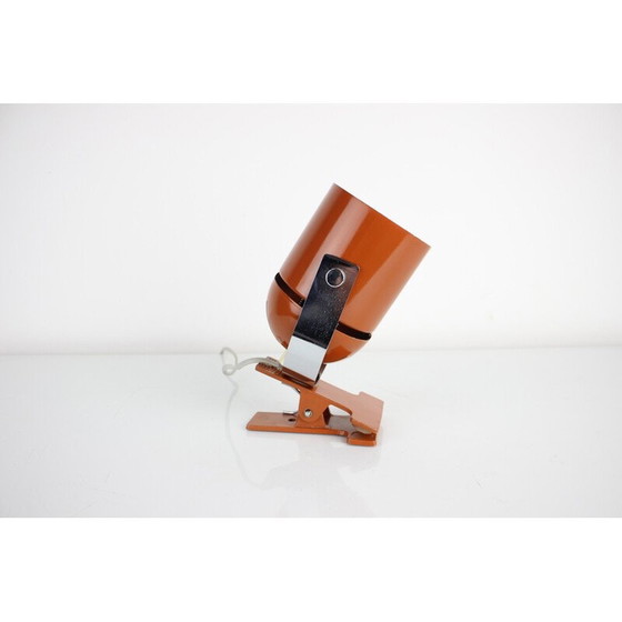 Image 1 of Vintage metalen en chromen wandlamp met klem door Stanislav Indra, Tsjecho-Slowakije 1970