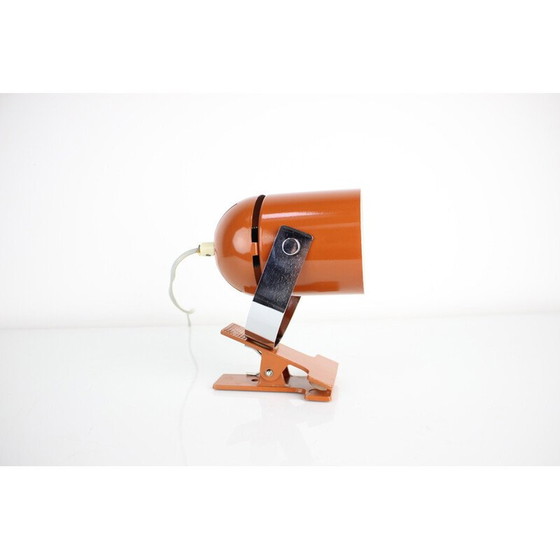 Image 1 of Vintage metalen en chromen wandlamp met klem door Stanislav Indra, Tsjecho-Slowakije 1970