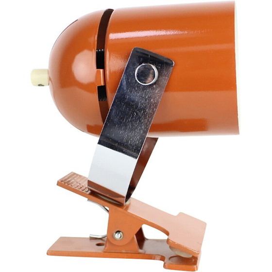 Image 1 of Vintage metalen en chromen wandlamp met klem door Stanislav Indra, Tsjecho-Slowakije 1970