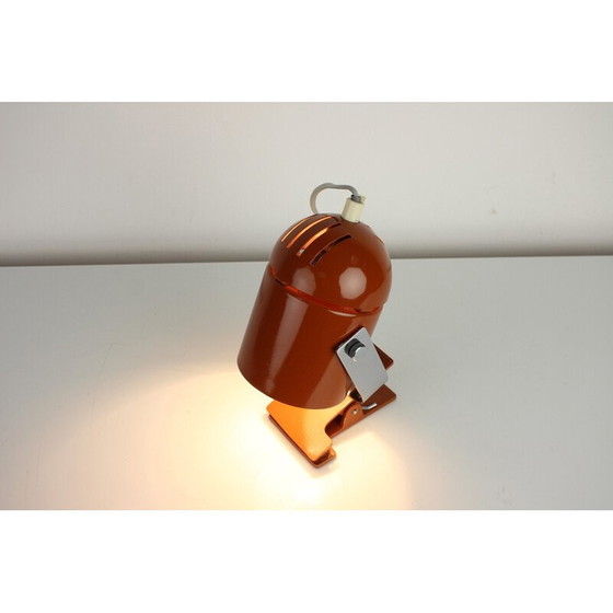 Image 1 of Vintage metalen en chromen wandlamp met klem door Stanislav Indra, Tsjecho-Slowakije 1970