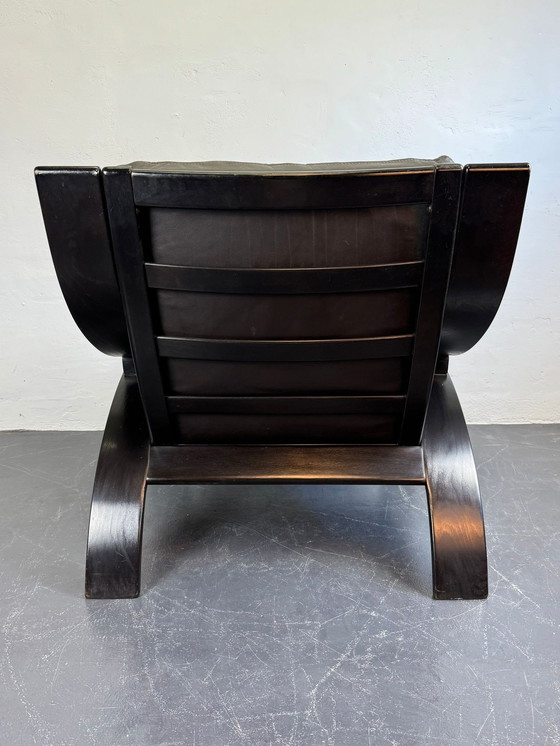 Image 1 of Scandinavische leren fauteuil uit 1970