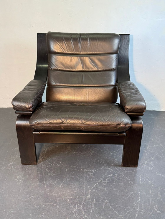 Image 1 of Scandinavische leren fauteuil uit 1970