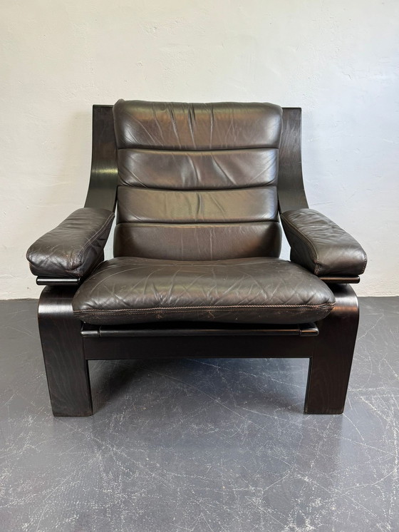 Image 1 of Scandinavische leren fauteuil uit 1970