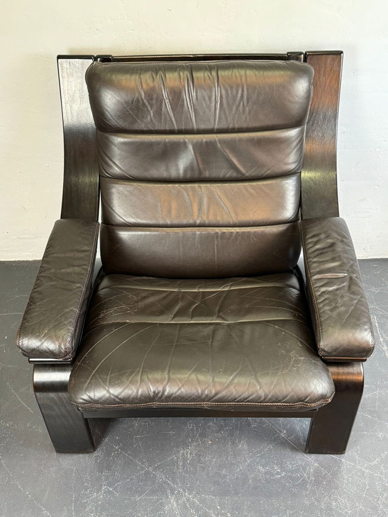 Image 1 of Scandinavische leren fauteuil uit 1970