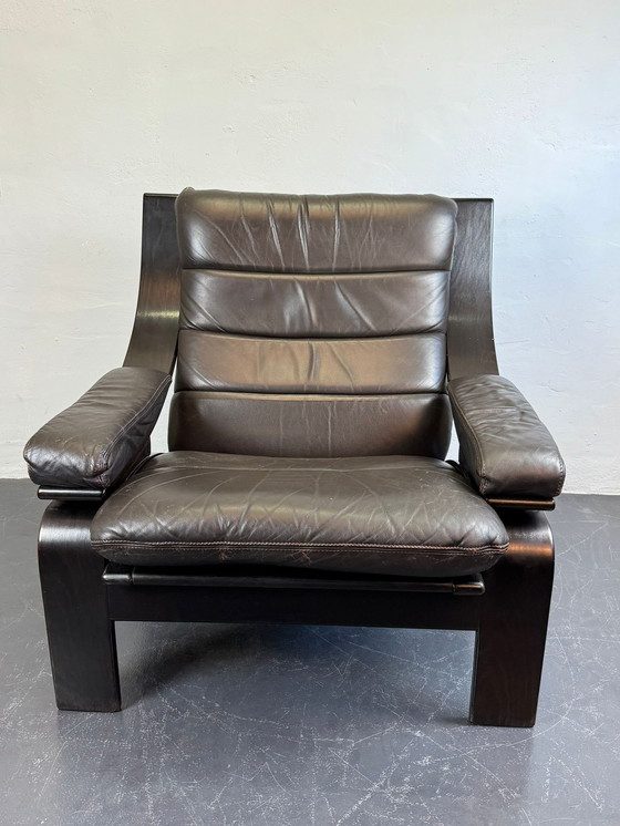 Image 1 of Scandinavische leren fauteuil uit 1970