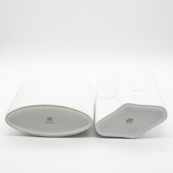 Image 1 of Rosenthal Rosemonde Nairac Bisque porseleinen vaas Duo Tree Of Life&Anemone Op-Art