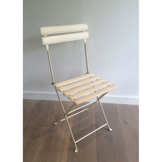 Image 1 of Paar vintage klapstoelen van metaal en kunstleer, 1970