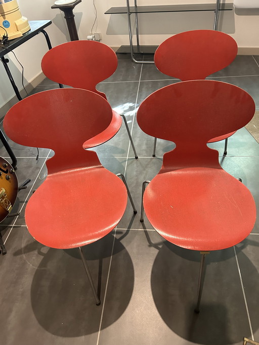 4x Arne Jacobsen eetkamerstoelen