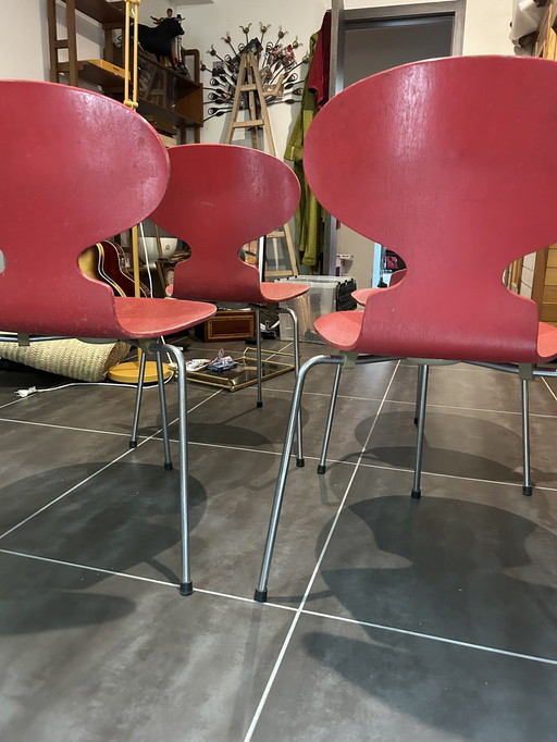 4x Arne Jacobsen eetkamerstoelen