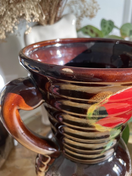 Image 1 of Duo van vintage vaas gesigneerd Vallauris