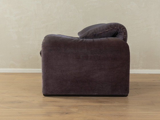 Image 1 of "675 Maralunga" fauteuil en kruk, Vico Magistretti, Cassina