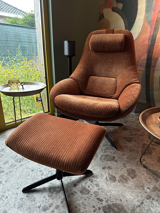 Image 1 of Bolia fauteuil Saga Grand met poef en hoofdsteun