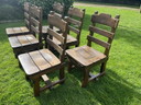 6x Vintage zware eiken eetkamerstoelen