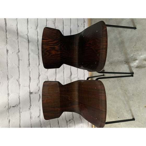 Image 1 of Paar vintage stoelen van hout en hars, 1960