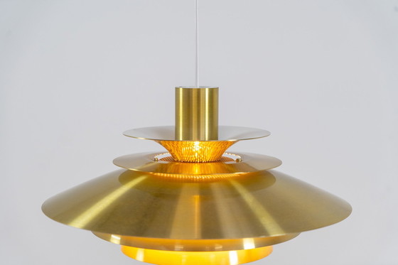 Image 1 of Prachtige Verona hanglamp van Kurt Wiborg voor Jeka Metaltryk (Denemarken, 1980S).