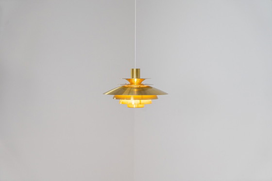 Image 1 of Prachtige Verona hanglamp van Kurt Wiborg voor Jeka Metaltryk (Denemarken, 1980S).