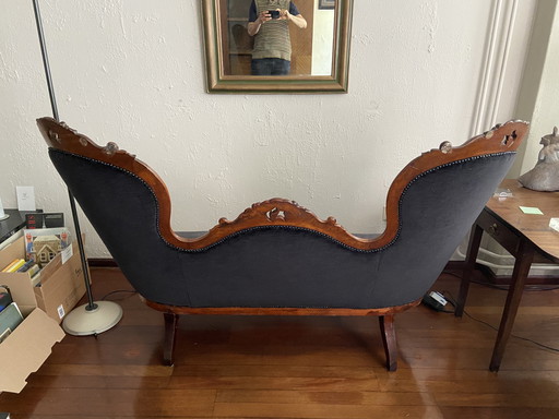 Klassieke sofa en fauteuil mahonie hout