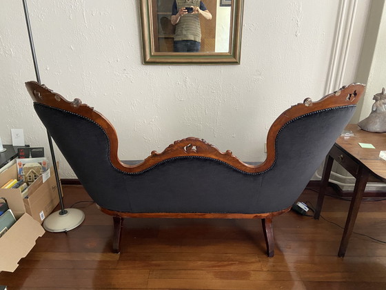 Image 1 of Klassieke sofa en fauteuil mahonie hout