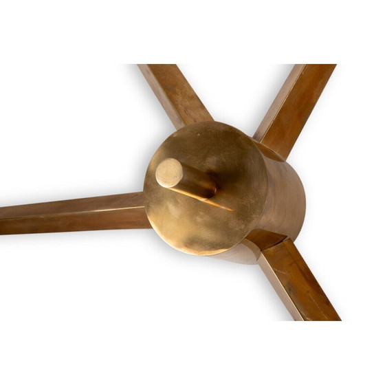 Image 1 of Vintage messing en opaline wandlamp van Angelo Lelli voor Arredoluce