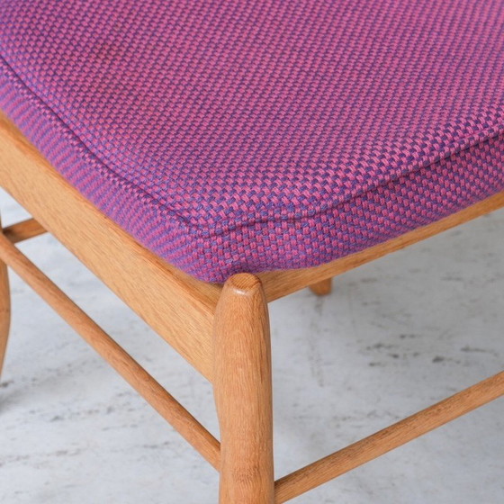 Image 1 of Set van 4 vintage eikenhouten 'Fumay' stoelen van Guillerme et Chambron, Frankrijk 1960