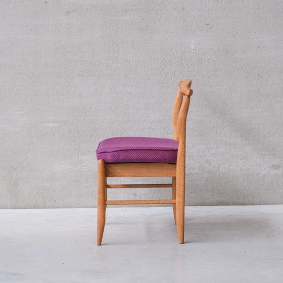 Image 1 of Set van 4 vintage eikenhouten 'Fumay' stoelen van Guillerme et Chambron, Frankrijk 1960