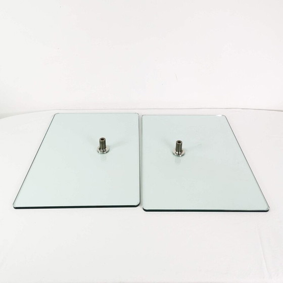 Image 1 of Vintage glazen en metalen tafel, Duitsland 1990