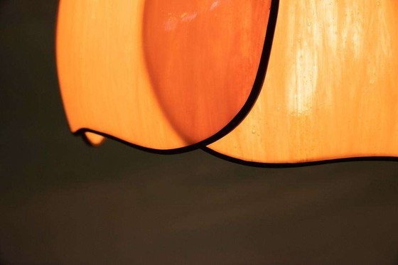 Image 1 of Glazen Japandi hanglamp gemarmerd glas, bohemian chic