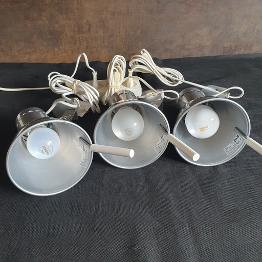 3x Vintage - Wandlamp - Ikea Jojka - Metaal - Zilverkleurig